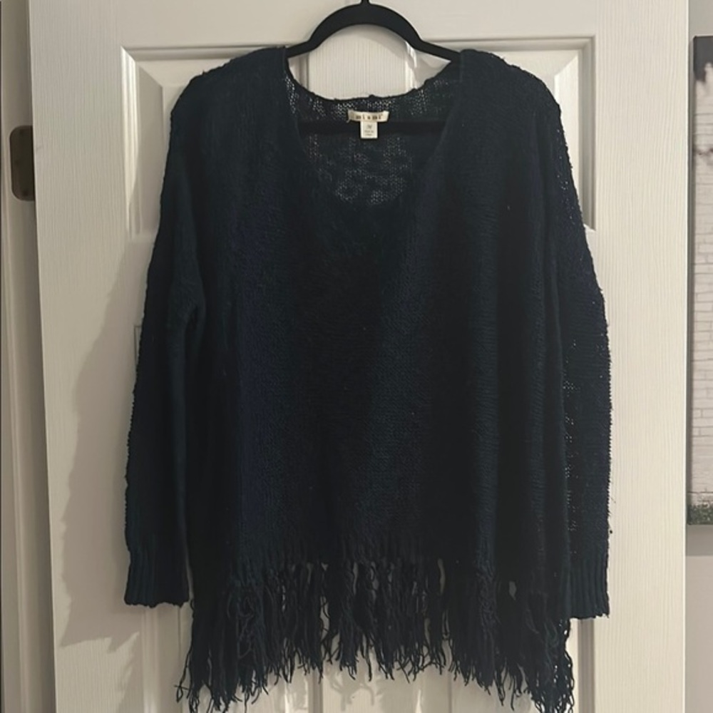 Miami Navy Fringe Sweater
